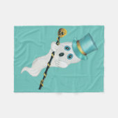 Weißes Ghost mit Albernem Face-Skull-Kanal Fleecedecke (Vorderseite (Horizontal))