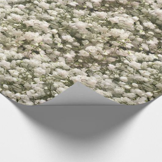 Weißes Gipskraut Geschenkpapier (Ecke)
