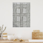 Weißes Gipsrelief Tartan Karo Texturiert 3D Mini Poster (Küche)