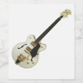 Weißes Gitarrenweinlabel Weinetikett (Einzelnes Label)
