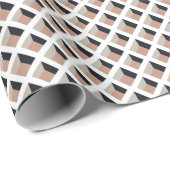 Weißes Gittervolumen, brauner Hintergrund. Geschenkpapier (Rolleneckpunkt)