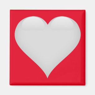 Weißes Glasherz anpassbar Magnet