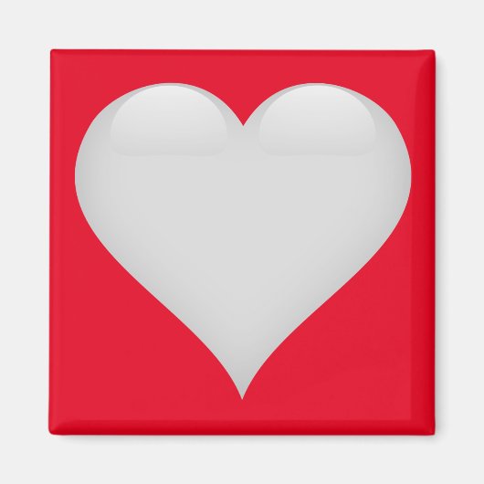 Weißes Glasherz individuell anpassbar Magnet (Vorne)