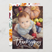 Weißes glückliches Erntedankfest Foto II Feiertagskarte (Vorne/Hinten)