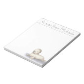 Weißes glückliches Siegel illustriert personalisie Notizblock (Rotiert)