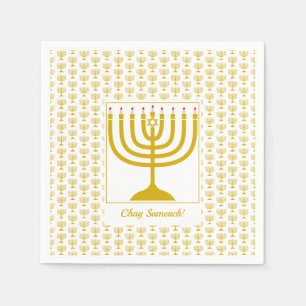 Weißes Gold anpassbar   Hanukkah   MENORAH Serviette
