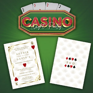 Weißes Gold Gatsby Casino Las Vegas Poker Hochzeit Einladung