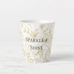 Weißes Gold Glam Glitzer Glanz Milchtasse