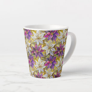 Weißes Gold Lila Rosa Weihnachten Weihnachtssterne Milchtasse