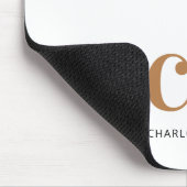 Weißes Gold-Monogramm-Firmenlogo Mousepad (Ecke)