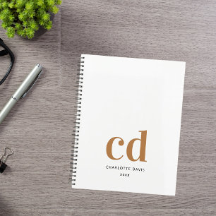 Weißes Gold Monogramm Initialen modern 2025 Planer