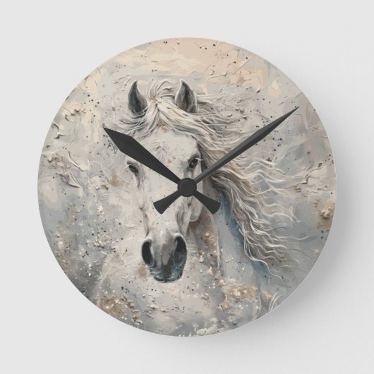 Weißes Gold Runde Wanduhr (Vorderseite)