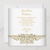 Weißes Gold Silbercreme Elegantes Party Einladung (Rückseite)