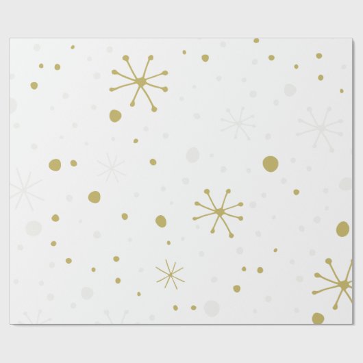 Weißes Gold Snowflake Textur Wrapping Papier Geschenkpapier (Flach)