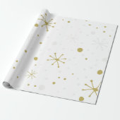 Weißes Gold Snowflake Textur Wrapping Papier Geschenkpapier (Ungerollt)