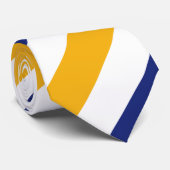 Weißes Gold und blaue Regimentsstreifen-Krawatte Krawatte (Gerollt)