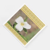 Weißes Gold und grünes Trillium Papier Napkins Serviette (Ecke)