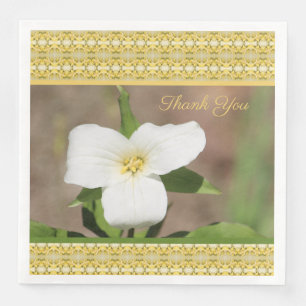 Weißes Gold und grünes Trillium Papier Napkins Serviette