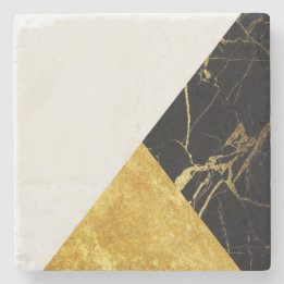 Weißes Gold und schwarzer MarmorsteinUntersetzer Steinuntersetzer