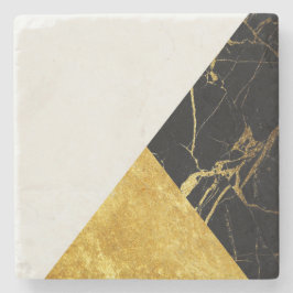 Weißes Gold und schwarzer MarmorsteinUntersetzer Steinuntersetzer