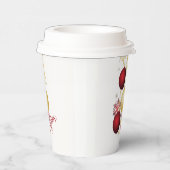 Weißes, goldenes und rotes Party Pappbecher (Rechts)