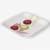 Weißes, goldenes und rotes Party Pappteller (Gewinkelt)