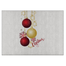 Weißes, goldenes und rotes Party Schneidebrett