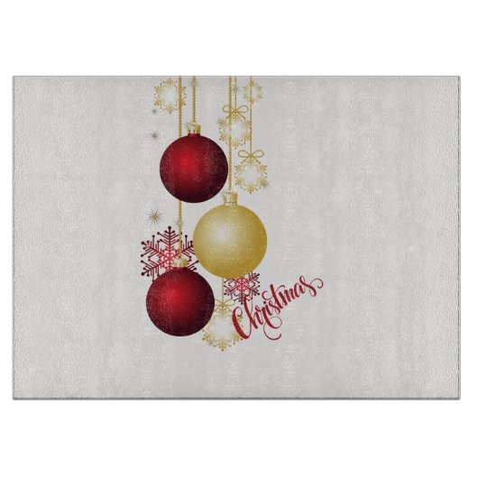 Weißes, goldenes und rotes Party Schneidebrett (Vorderseite)