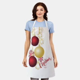 Weißes, goldenes und rotes Party Schürze