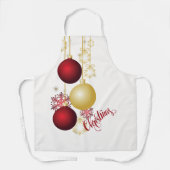 Weißes, goldenes und rotes Party Schürze (Vorderseite)