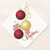 Weißes, goldenes und rotes Party Untersetzer (Vorderseite)