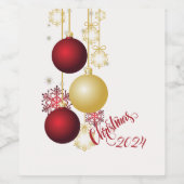 Weißes, goldenes und rotes Party Weinetikett (Einzelnes Label)