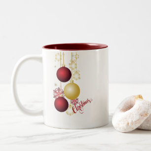 Weißes, goldenes und rotes Party Zweifarbige Tasse