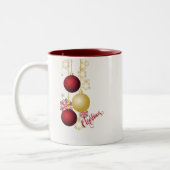 Weißes, goldenes und rotes Party Zweifarbige Tasse (Links)