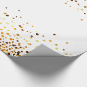 weißes GoldGlitter-Imitat-Folie Confetti Geschenkpapier (Ecke)