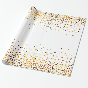 weißes GoldGlitter-Imitat-Folie Confetti Geschenkpapier