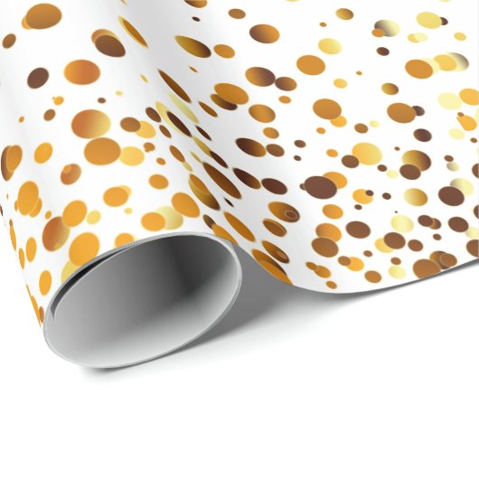 weißes GoldGlitter-Imitat-Folie Confetti Geschenkpapier (Rolleneckpunkt)