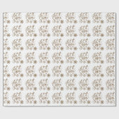 Weißes GoldGlitter ließ es schneien Weihnachten Geschenkpapier (Flach)