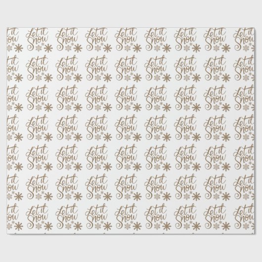 Weißes GoldGlitter ließ es schneien Weihnachten Geschenkpapier (Flach)