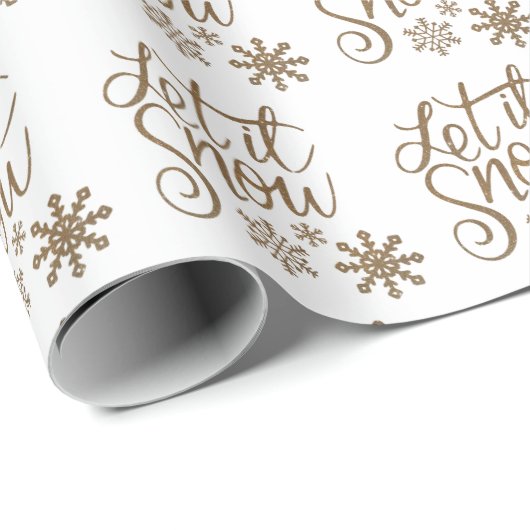 Weißes GoldGlitter ließ es schneien Weihnachten Geschenkpapier (Rolleneckpunkt)