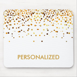 Weißes GoldGlitzerconfetti-Imitat personalisiert Mousepad