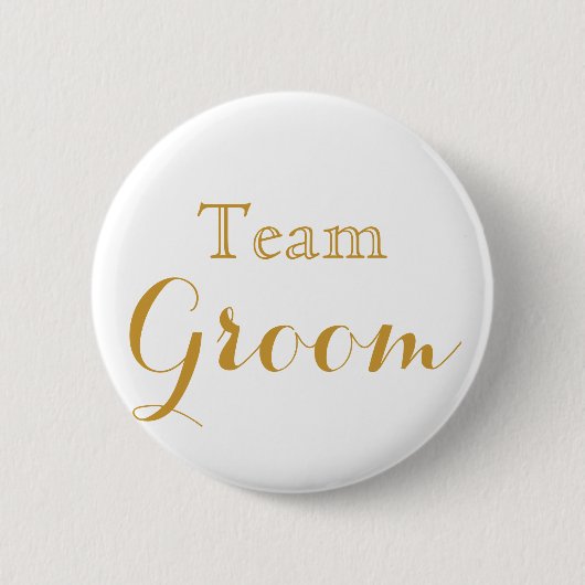 Weißes Goldhochzeits-Team-Bräutigam Button (Vorderseite)