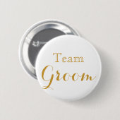 Weißes Goldhochzeits-Team-Bräutigam Button (Vorne & Hinten)