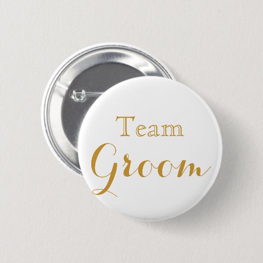 Weißes Goldhochzeits-Team-Bräutigam Button (Vorne & Hinten)