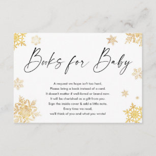 Weißes Goldschneeflocken Weihnachtsbücher für Baby Begleitkarte