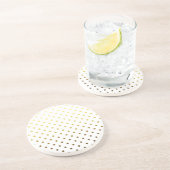 Weißes GoldTupfen Getränkeuntersetzer (Seite)