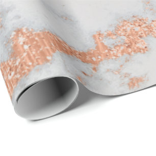 Weißes graues MarmorRosen-Goldgoldmetallkupfer-Lu Geschenkpapier