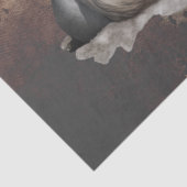 Weißes Graues Pferd Wasserfarbe Decoupage Seidenpapier (Detail)