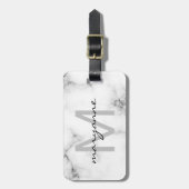 Weißes graues schwarzes Marmorierungskript-mit Gepäckanhänger (Vorderseite vertikal)