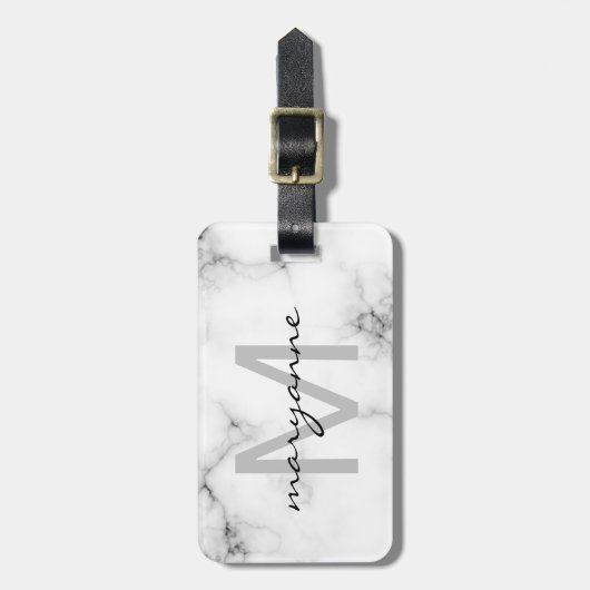 Weißes graues schwarzes Marmorierungskript-mit Gepäckanhänger (Vorderseite vertikal)